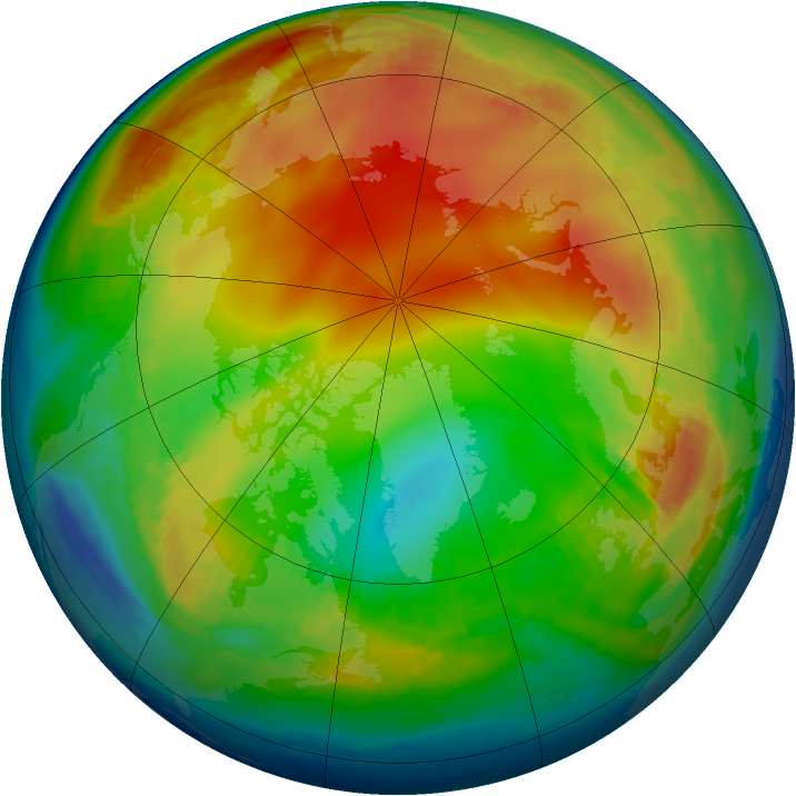 Arctic ozone map for 07 January 1985